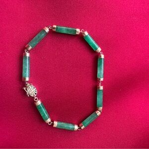14kt Gold Jade Tennis Bracelet
